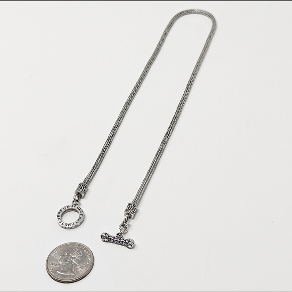 Effy sterling silver 925 toggle closure wheat chain necklace vintage Balissima - Picture 6 of 6